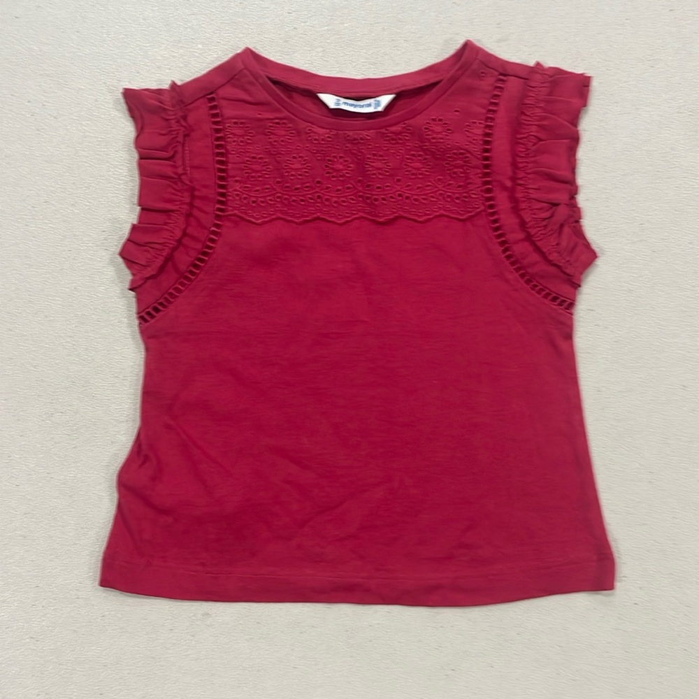Girls Mayoral eyelet top, never been worn